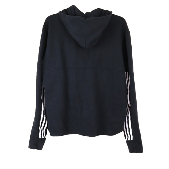 Adidas Mens 1/4 Zip Black Kangaroo Pocket Hoodie - Picture 5 of 5